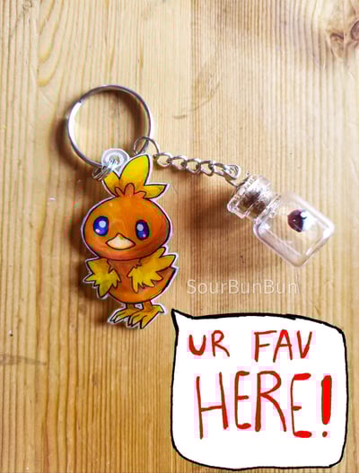 Image of Custom Hand Drawn Shrink Plastic Keychain <3 (pls read description)
