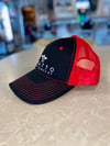 Shatto Mesh Hat, Black-Red