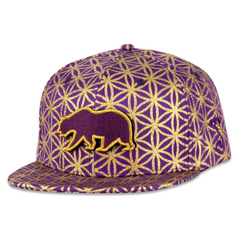 Image of REMOVABLE BEAR FLOWER OF LIFE ROYAL SNAPBACK HAT L/XL