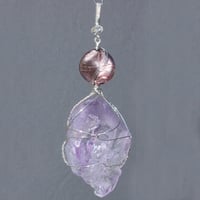 Image 2 of Etched Lavender Nirvana Amethyst Crystal Pendant