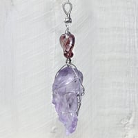 Image 4 of Etched Lavender Nirvana Amethyst Crystal Pendant