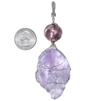 Image 5 of Etched Lavender Nirvana Amethyst Crystal Pendant