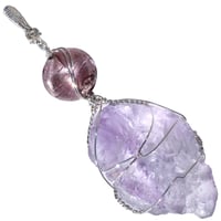 Image 1 of Etched Lavender Nirvana Amethyst Crystal Pendant