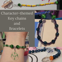 Fandom-inspired keychains and bracelets