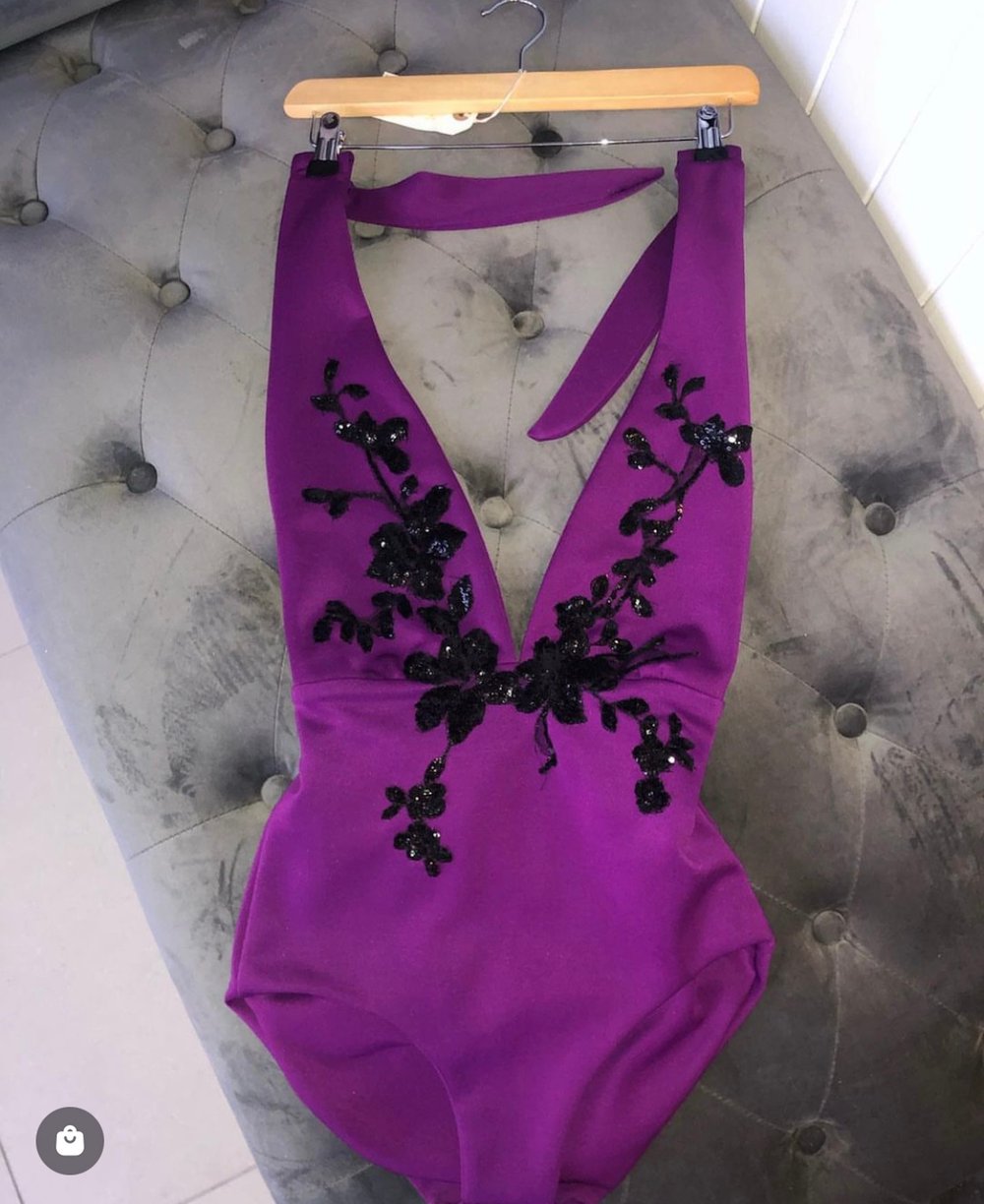 Image of Purple Sequin Floral Swimsuit LAST IN STOCK 50% SALE