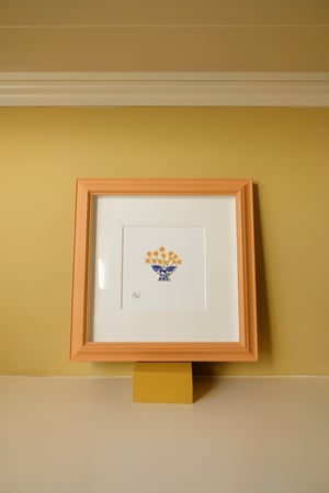 Image of Original Painting - Miniature Romantic Vase Whippet with Daffodils