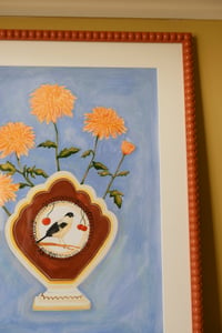Image 3 of Original Painting - Aviary Finches Romantic Vase