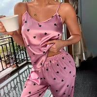 Womens Sexy Lingerie Silk Pajamas Set Sleepwear Satin Cami Vest Nightwear Pyjama