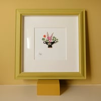Image 1 of Original Painting - Miniature Romantic Vase Bird with Arrangement