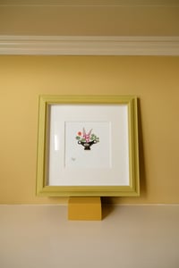 Image 3 of Original Painting - Miniature Romantic Vase Bird with Arrangement