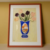 Image 1 of Original Painting - Deer on the Common Romantic Vase