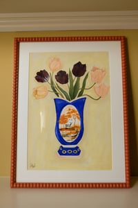 Image 2 of Original Painting - Deer on the Common Romantic Vase
