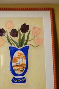 Image 3 of Original Painting - Deer on the Common Romantic Vase