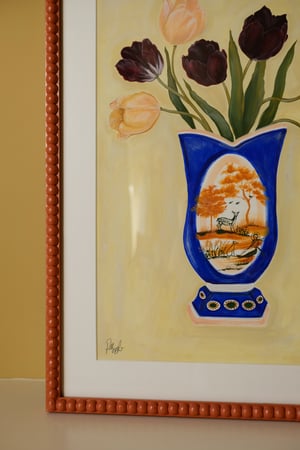 Image of Original Painting - Deer on the Common Romantic Vase