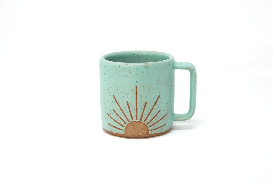 Image of Mug, Sunrise - Seafoam, Speckled Clay