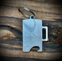 Beer mug keychain w/ bottle opener hook