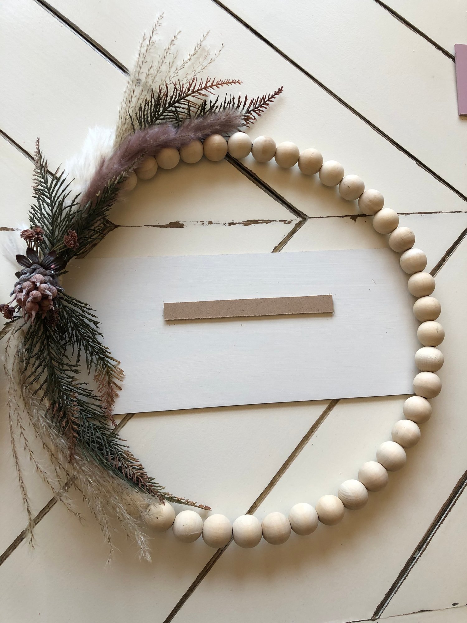 Image of 14 inch beaded Boho interchangeable wreath