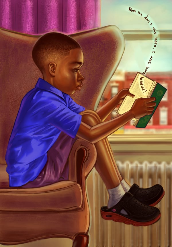 Image of "A GOOD BOOK"(boy)