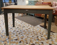 Image 1 of Table de ferme bois et kaki 