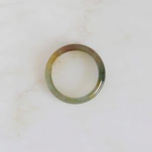 Image of Moss Agate antique style round band ring