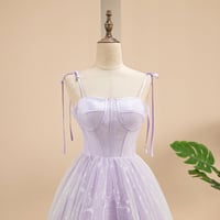Image 2 of Lavender Tulle and Lace Sweetheart Party Dress. A-line Tulle Prom Dress