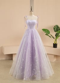 Image 1 of Lavender Tulle and Lace Sweetheart Party Dress. A-line Tulle Prom Dress