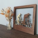 Couple Cycling Woodcut - Sample Sale