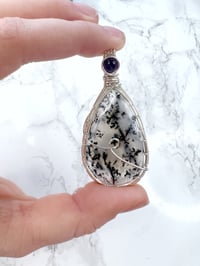 Image 2 of dendritic agate and amethyst pendant