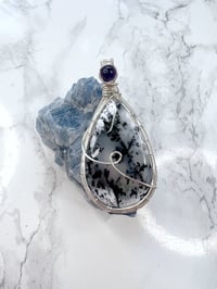 Image 1 of dendritic agate and amethyst pendant