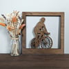 Road Biker Woodcut - Sample Sale