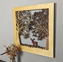 Large Layered Woodcut, Stag In The Forest - Sample Sale