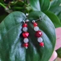 Image 4 of Red Labradorite Earrings 