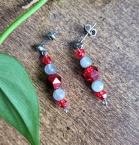 Image 3 of Red Labradorite Earrings 