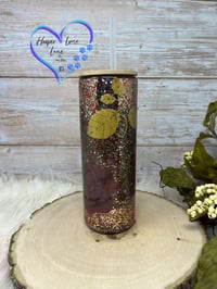 Image 2 of 25oz  Red/Gold Roses Glass Tumbler