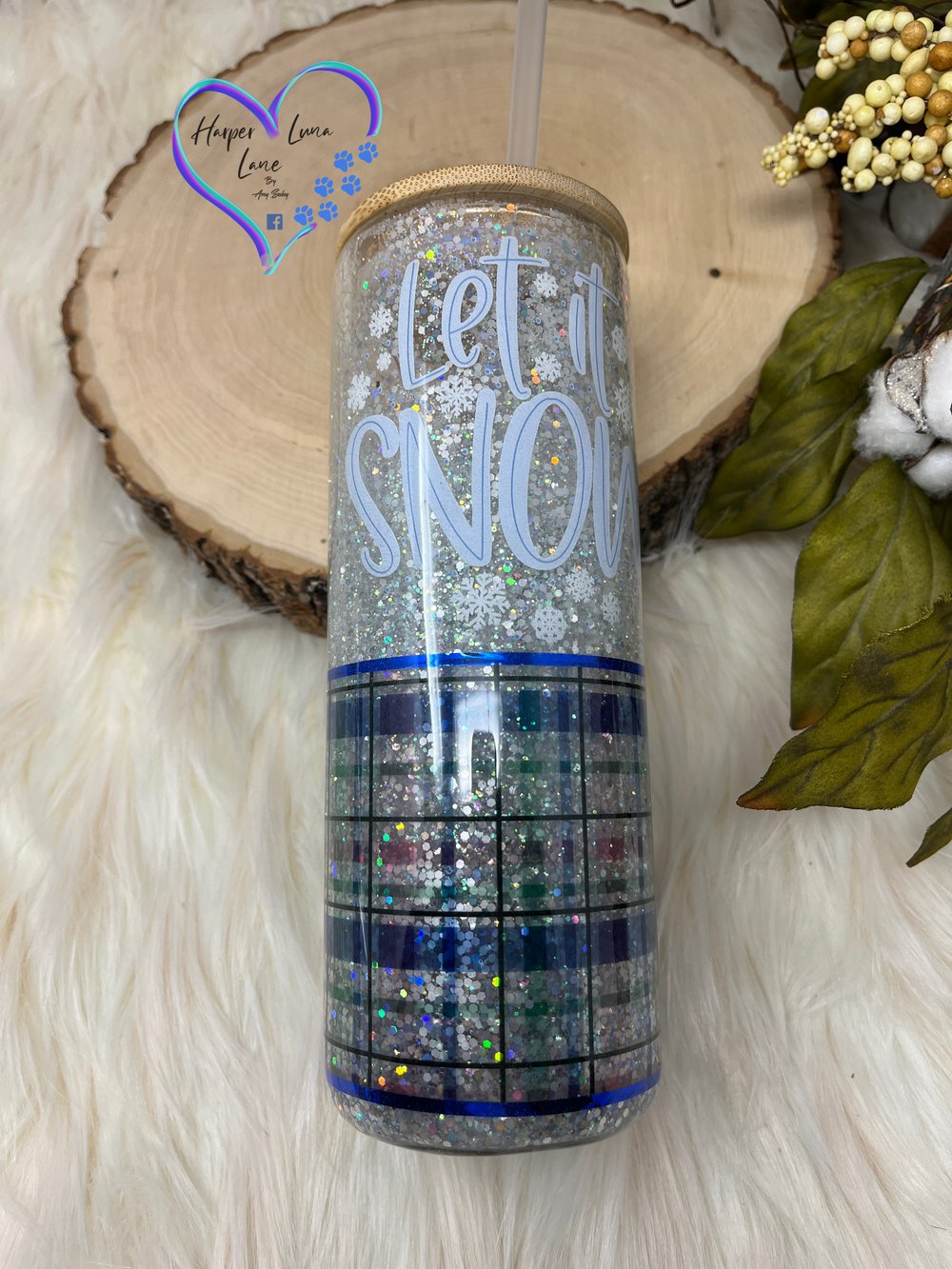 Image of 25oz  Let It Snow Glass Tumbler 