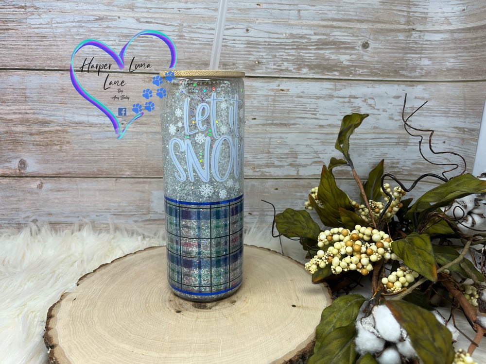 Image of 25oz  Let It Snow Glass Tumbler 