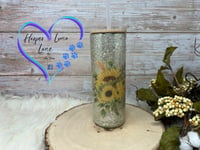 Image 4 of 25oz  Sunflowers Glass Tumbler