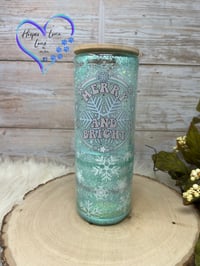Image 1 of 25oz Merry and Bright Glass Tumbler 