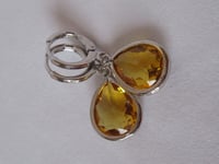 Image 5 of Kate Middleton Princess of Wales Inspired Replikate Teardrop Citrine Crystal Hoop Earrings