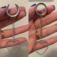 Silver Heart Chain Dangles (sizes 4g-2")