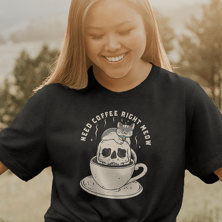 Need Coffee Right Meow - T-Shirt | GroovekittyShop