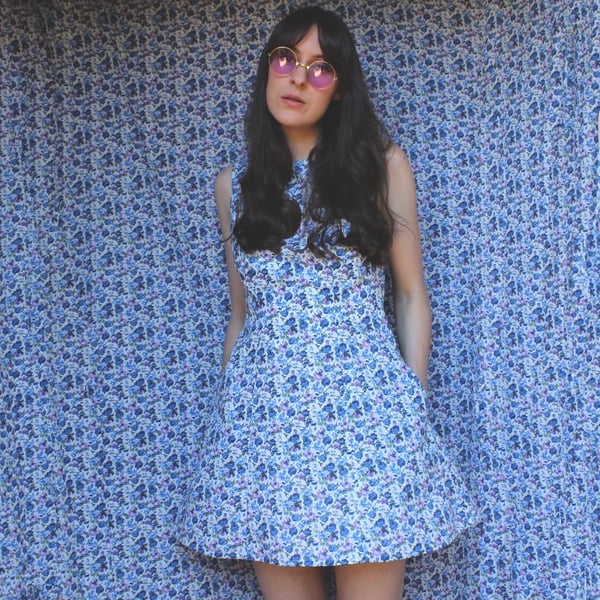 Image of Marcia Dress - Blue + Lilac floral