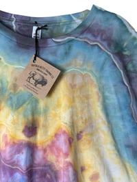 Image 4 of XL Crop Tee in Rustic Rainbow Geode Ice Dye