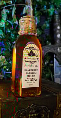 Image 5 of 👑The Armored Kingdom Premium Blueberry Blossom Honey Bottle(8oz) 🫐🍯