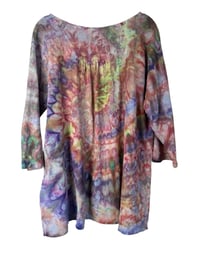 Image 7 of S Cotton Woven Forager Top in Warm Spiral Ice Dye