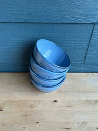 Image 3 of Set of dessert bowls, blue glaze, 4 total. 
