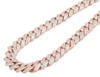 12MM Baguette Diamond Miami Cuban Chain 10K Rose Gold 34.85CT