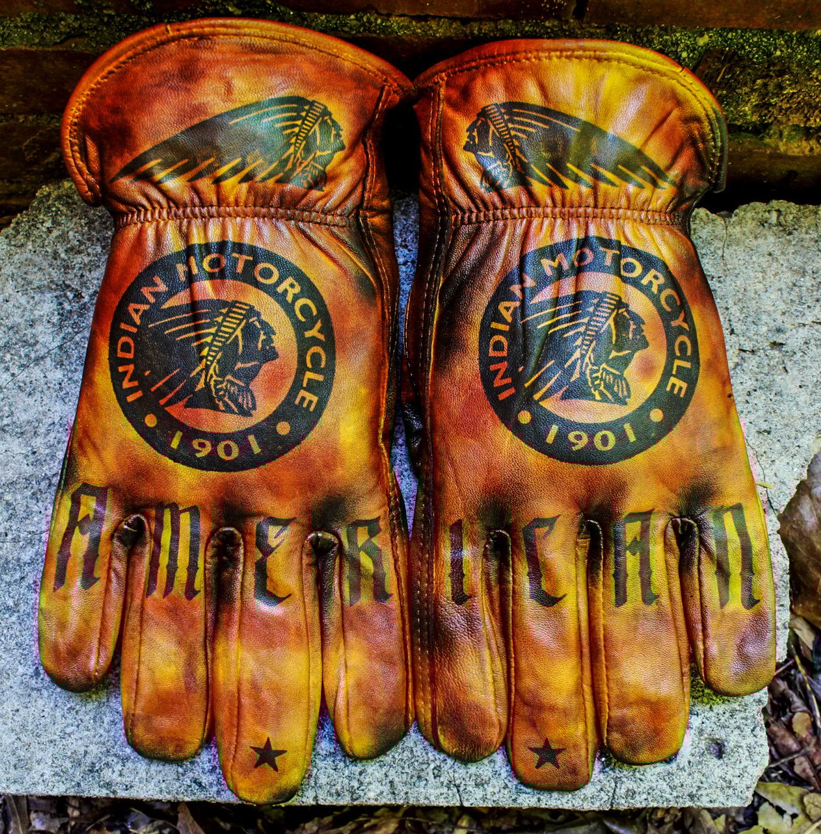 Indian custom gloves Greezmunky Kustoms