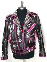Image 2 of MV Hot Pink Sargent Leather Jacket 