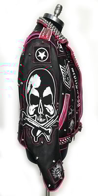 Image 4 of MV Hot Pink Sargent Leather Jacket 